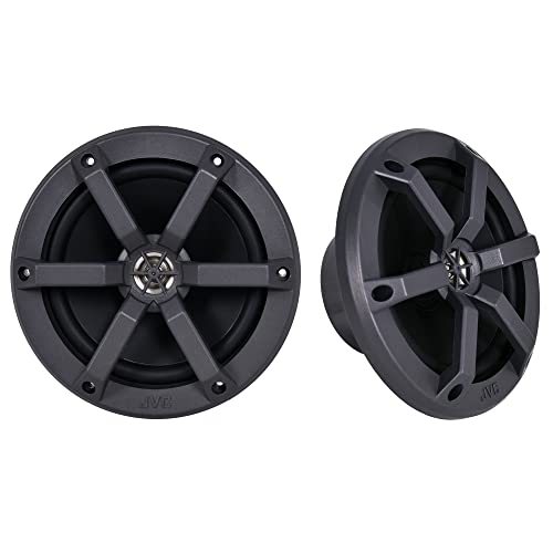 JVC CS-MS620 6.5-Inch 2 Way Coaxial Waterproof Marine/Car Motorsports Boat Audio Speakers, Pair, 4 Ohm, 100 Peak Watts (Black) JVC CS-MS620 6.5-Inch 2 Way Coaxial Waterproof Marine/Car Motorsports Boat Audio Speakers, Pair, 4 Ohm, 100 Peak Watts (Black)